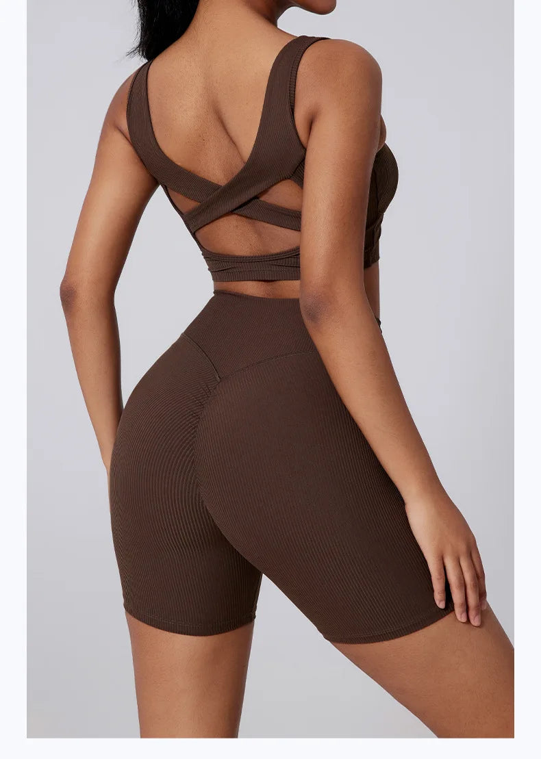 Seamless High Waist Ruching Gym Shorts