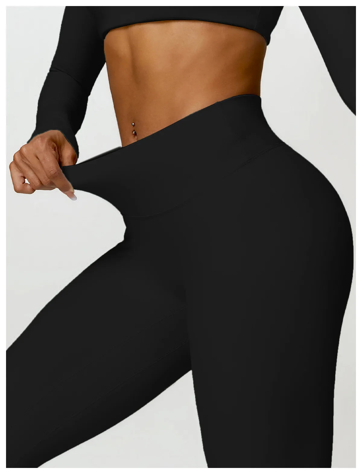 Long Sleeve Crop Top & High-Waist Leggings