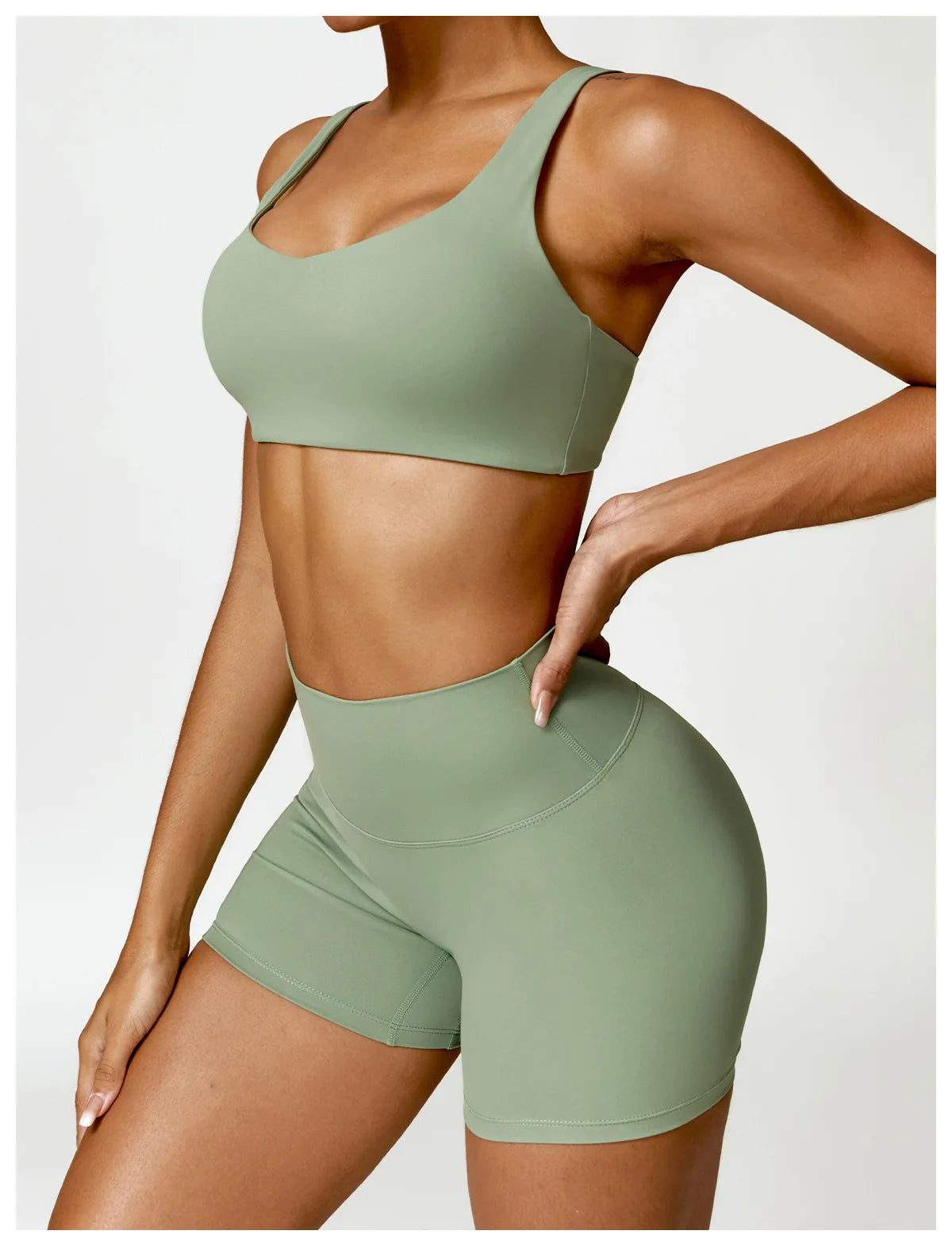 Long Sleeve Crop Top & High-Waist Leggings