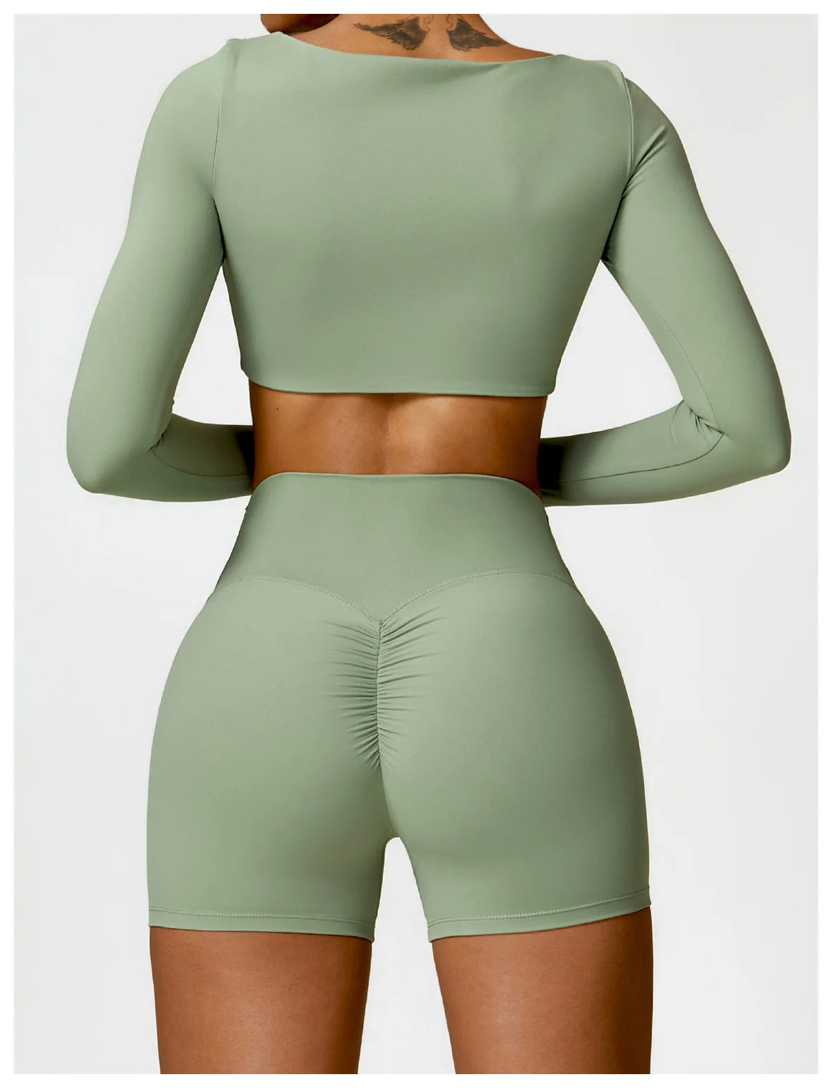 Long Sleeve Crop Top & High-Waist Leggings