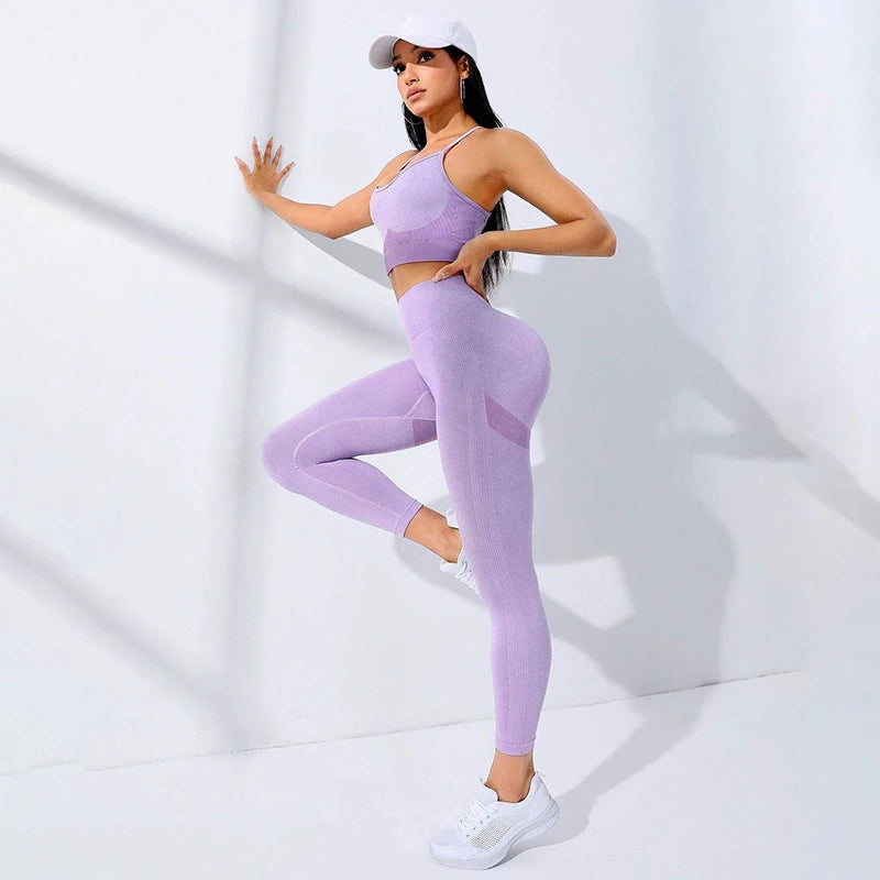 Seamless Breathable Bra Top Leggings Set