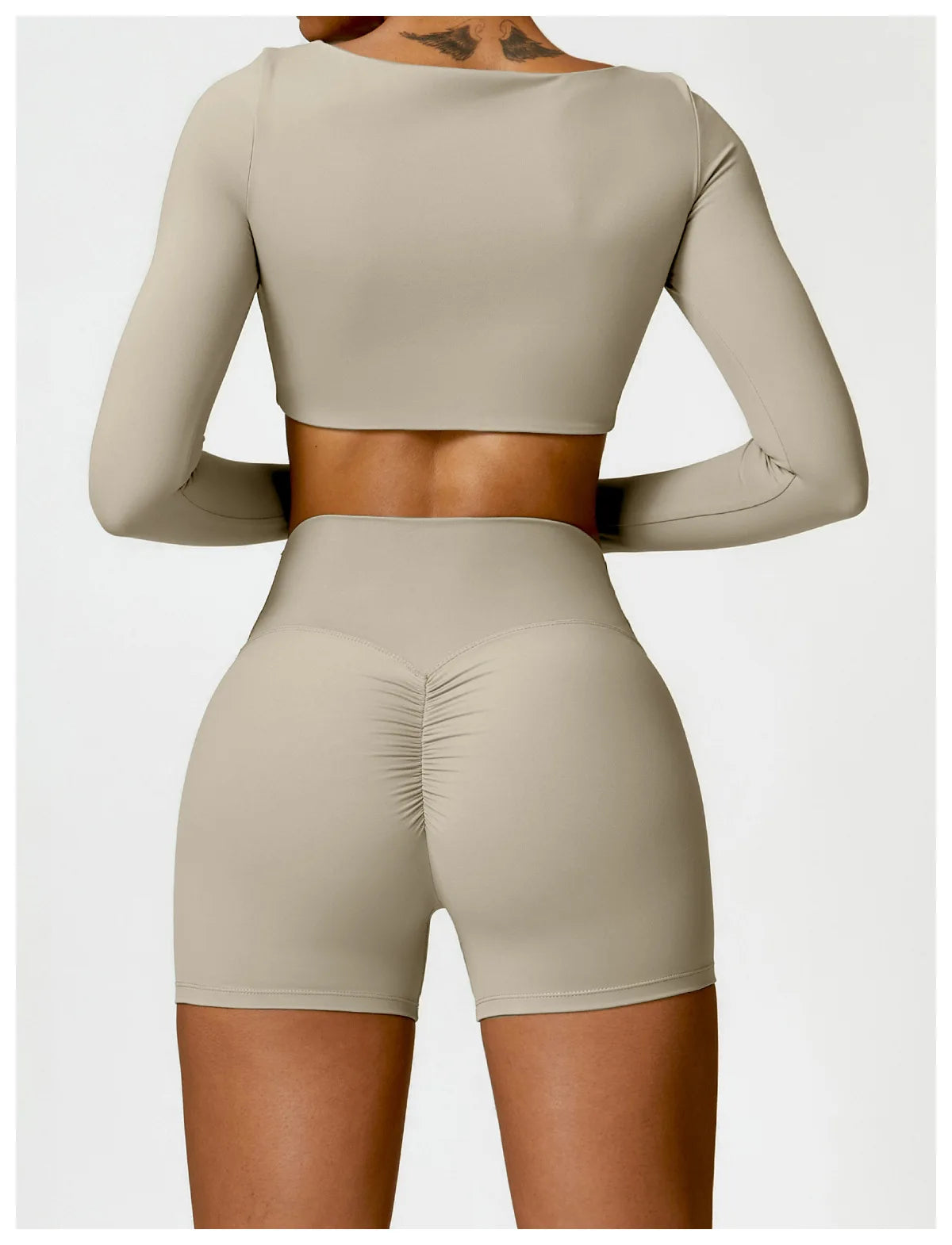 Long Sleeve Crop Top & High-Waist Leggings