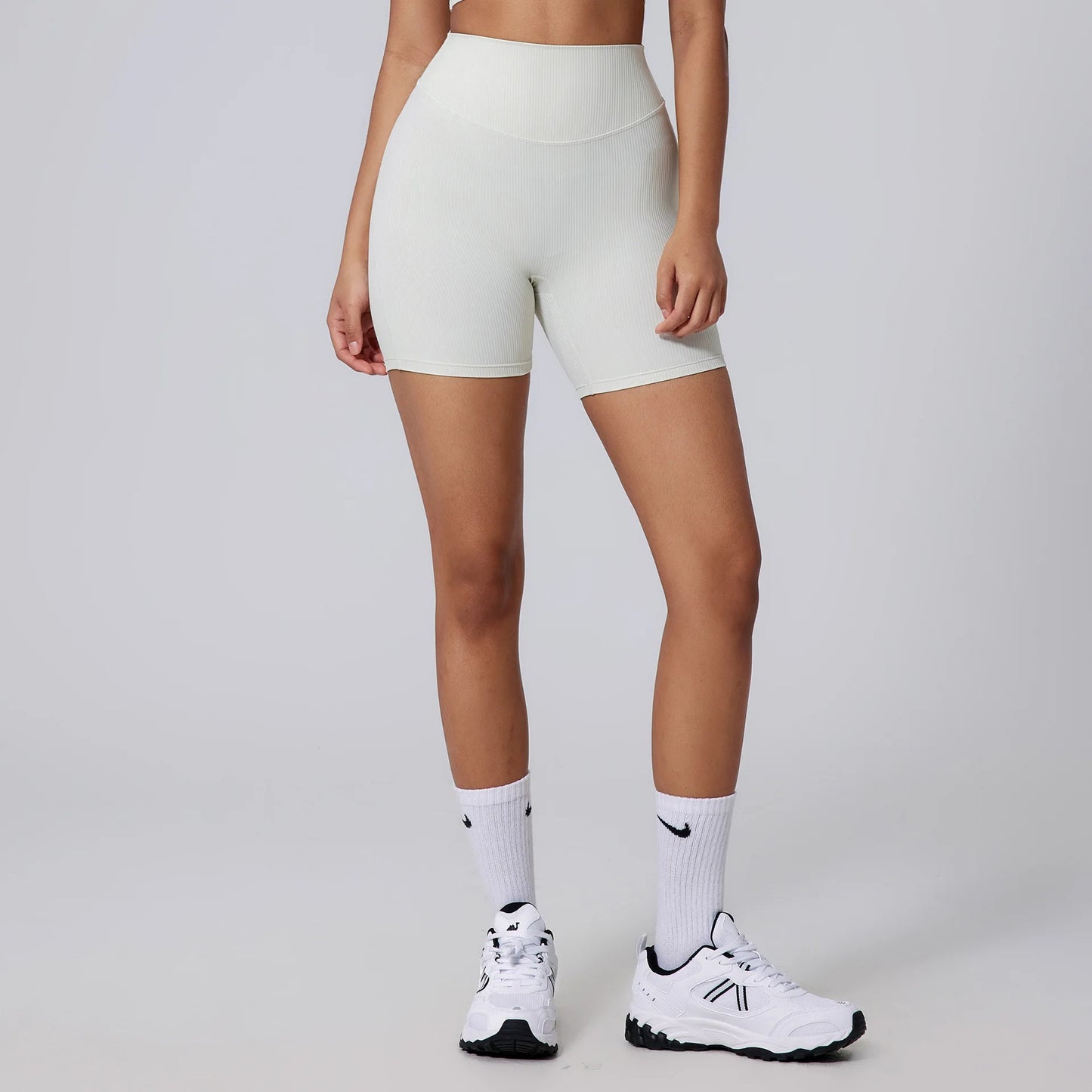 Seamless High Waist Ruching Gym Shorts