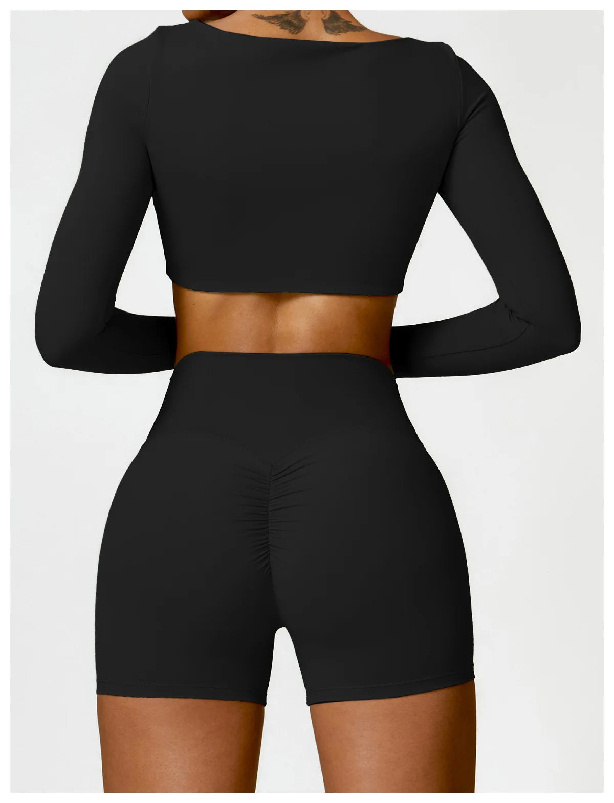 Long Sleeve Crop Top & High-Waist Leggings