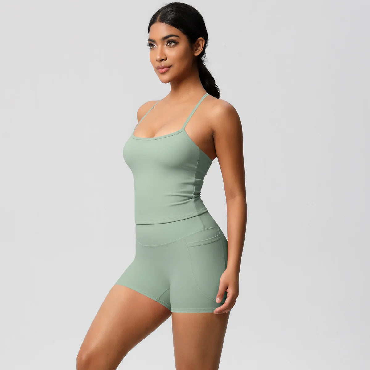Quick Drying Brushed Sling Yoga Shorts