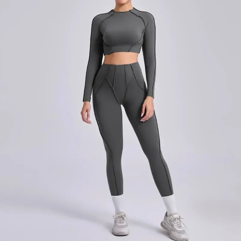 High Waist Skinny Breathable Seamless Yoga Set
