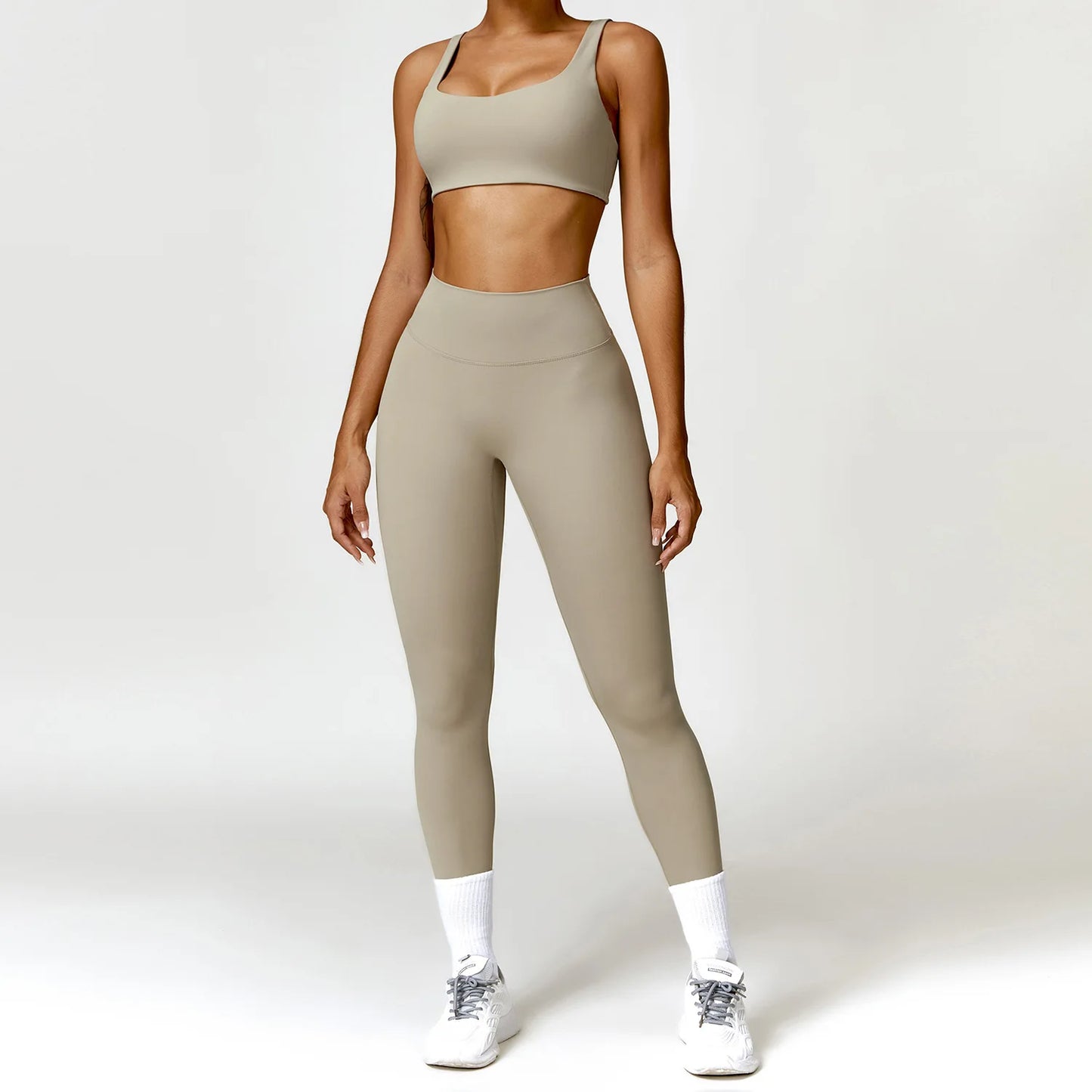 Long Sleeve Crop Top & High-Waist Leggings