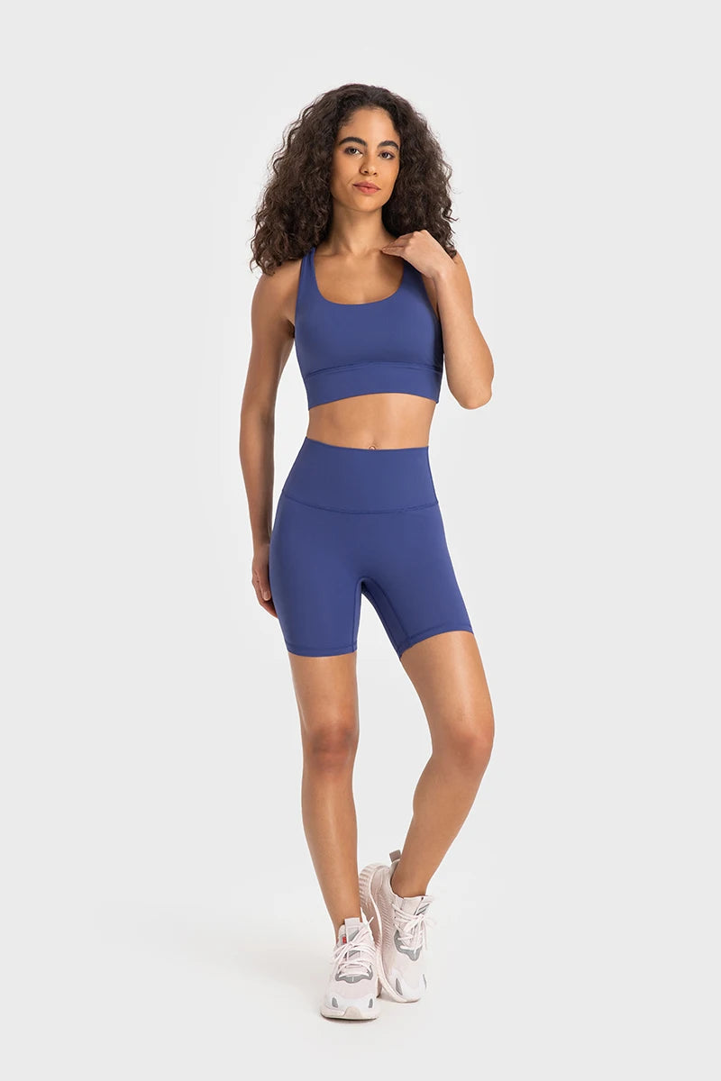 Push-Up Sports Bra High Waist Yoga Shorts Set