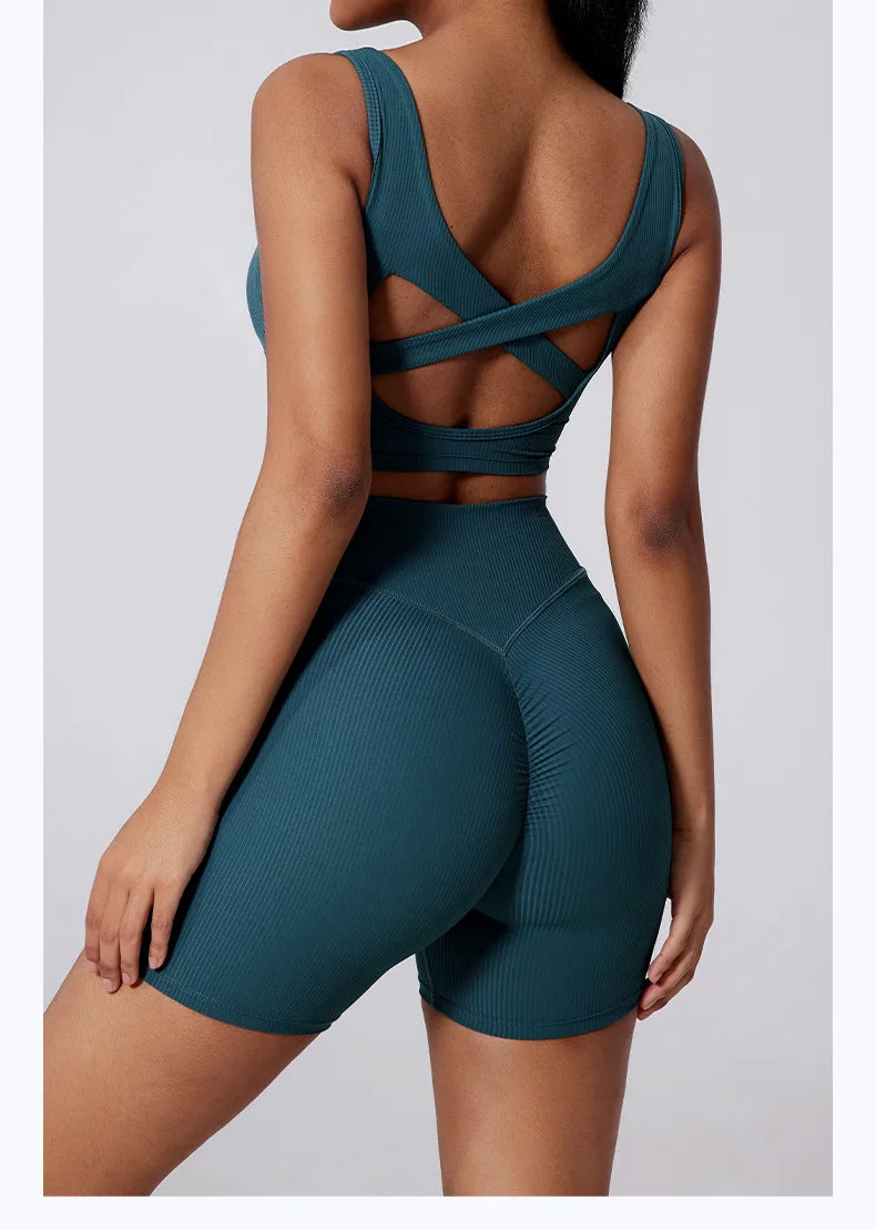 Seamless High Waist Ruching Gym Shorts