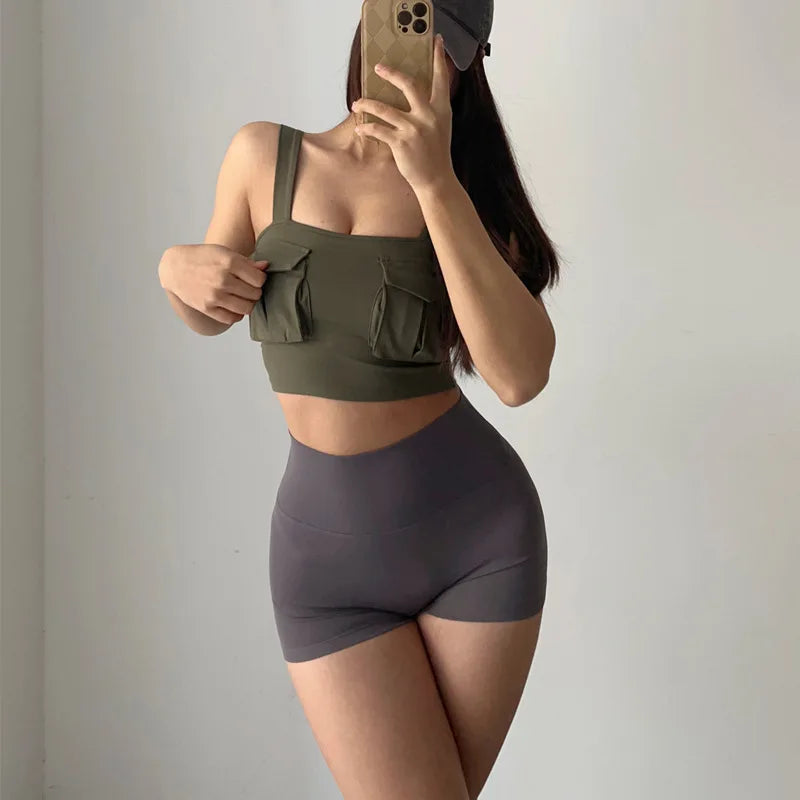 Hip Lifting Fitness Yoga Shorts Three-quarter Pants