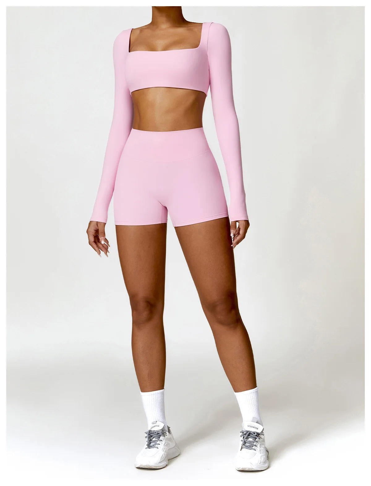 Long Sleeve Crop Top & High-Waist Leggings