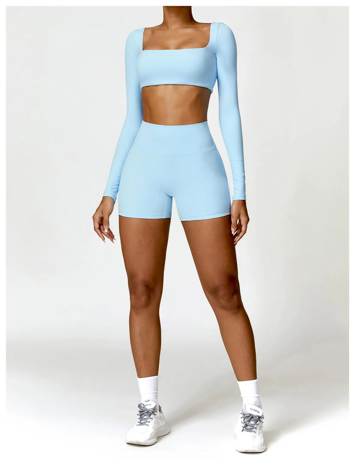 Long Sleeve Crop Top & High-Waist Leggings