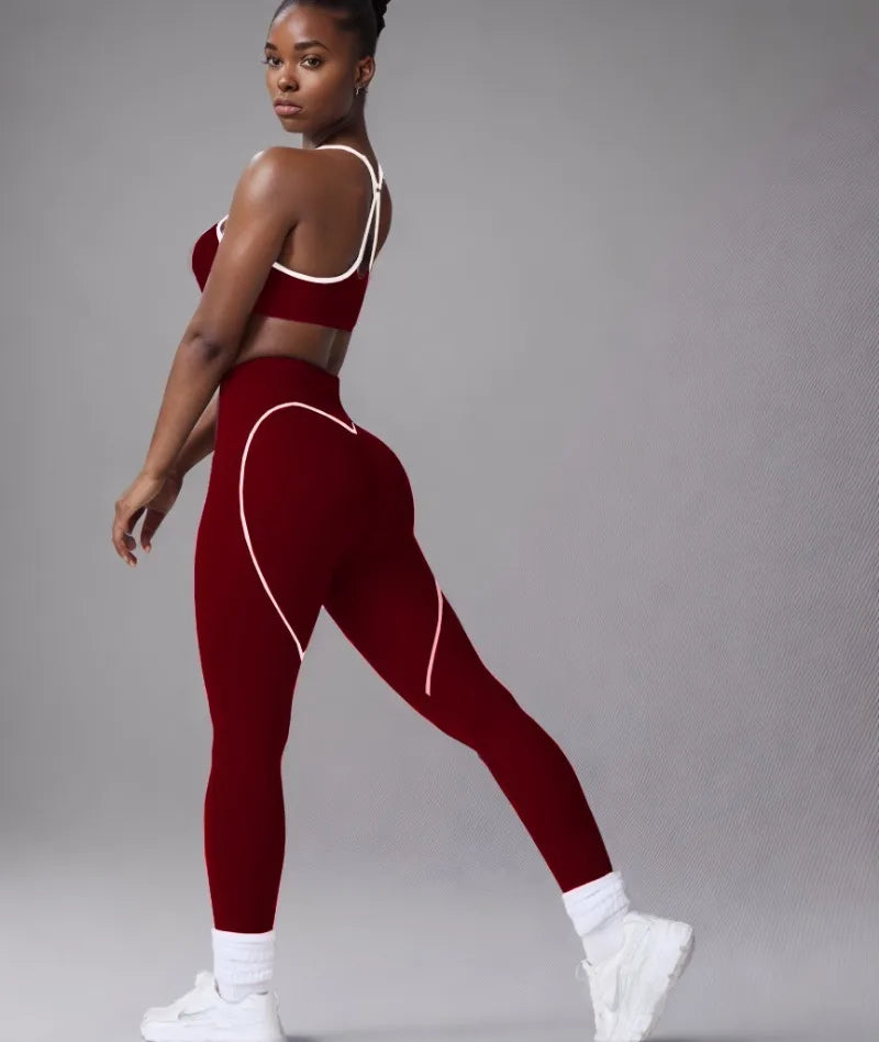 Seamless High Elasticity Yoga Bra Pants Set