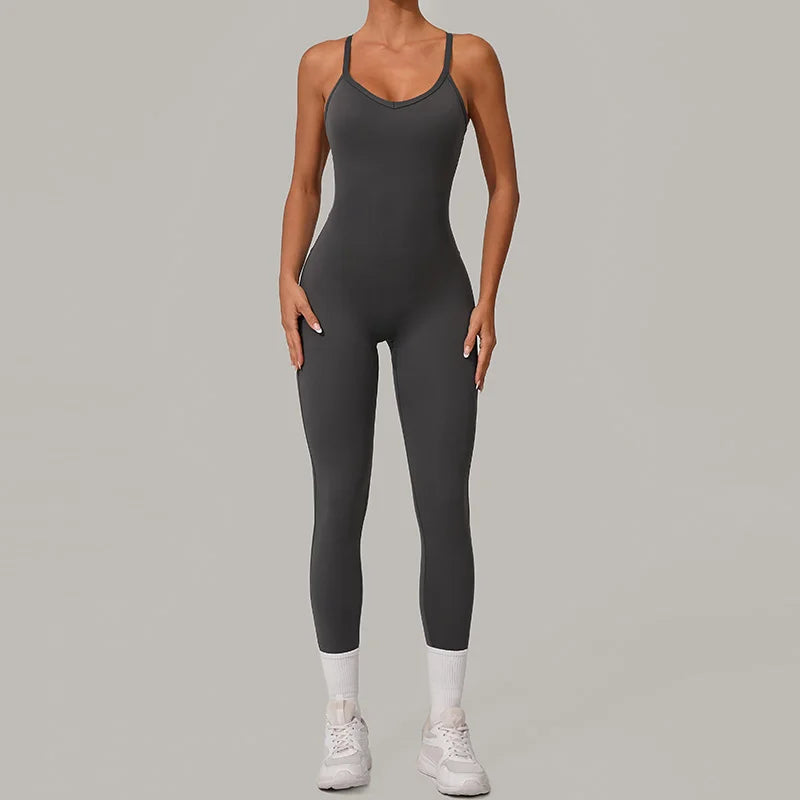 U-Neck Adjustable High-Waisted One Piece Bodysuit