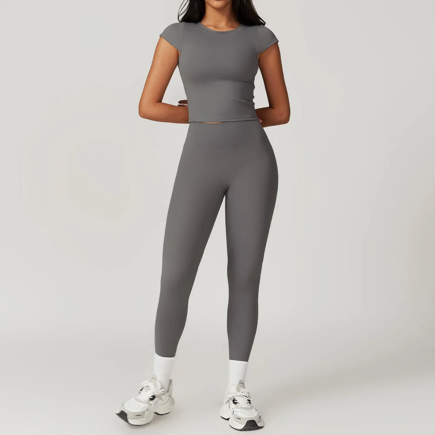 Short Sleeve Female Yoga Short Skirt Tracksuit