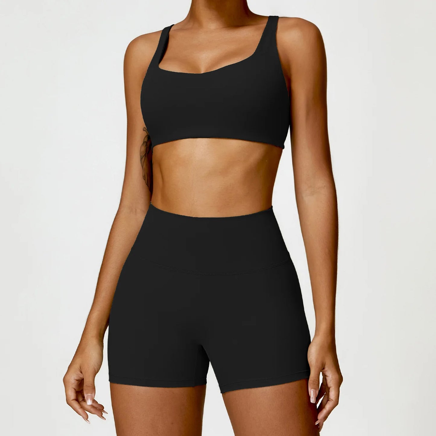 Long Sleeve Crop Top & High-Waist Leggings