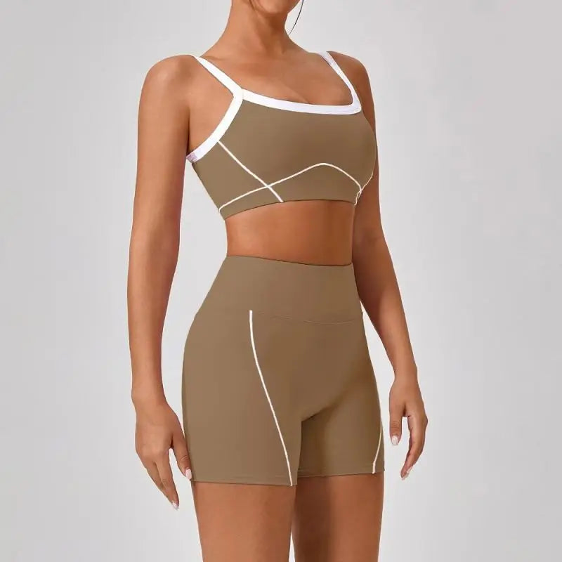 High Waist Flare Split Leggings 2pcs Yoga Suit