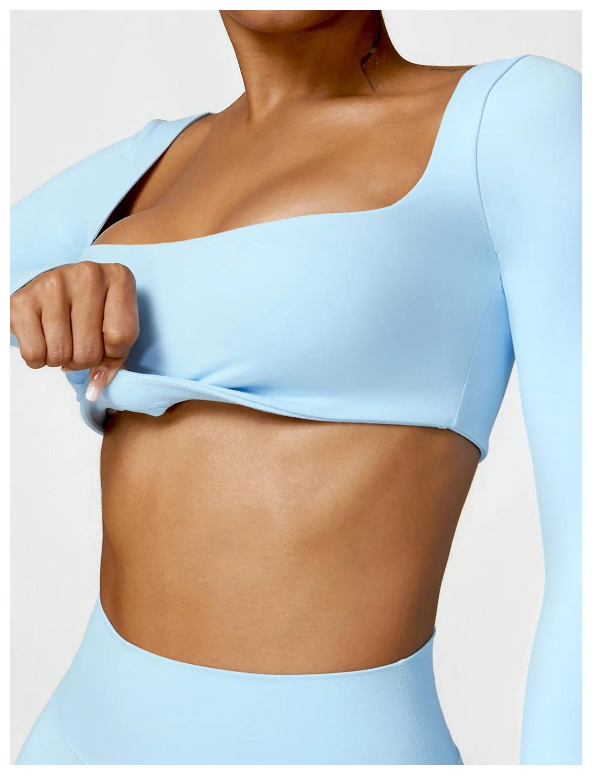 Long Sleeve Crop Top & High-Waist Leggings