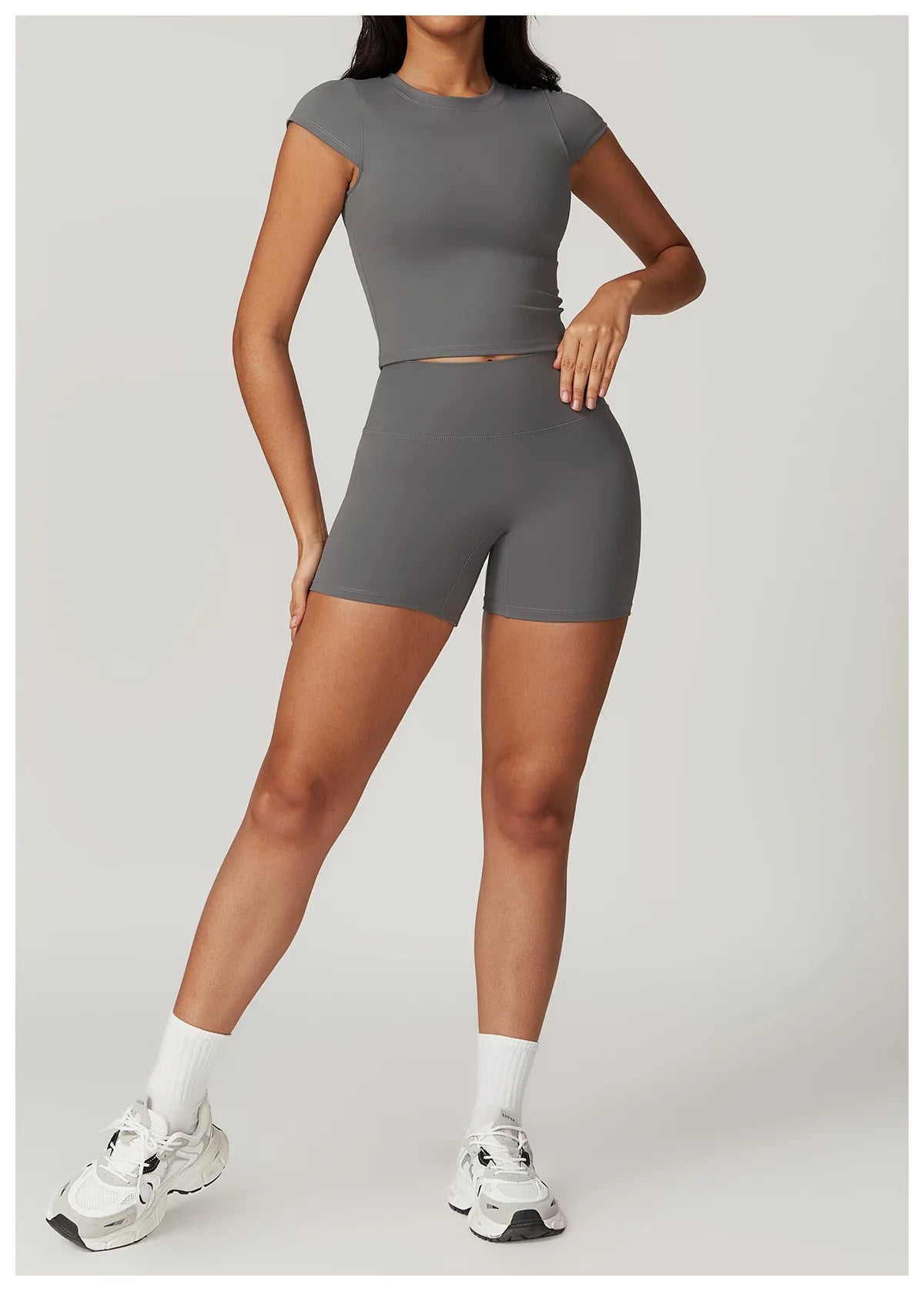 Short Sleeve Female Yoga Short Skirt Tracksuit