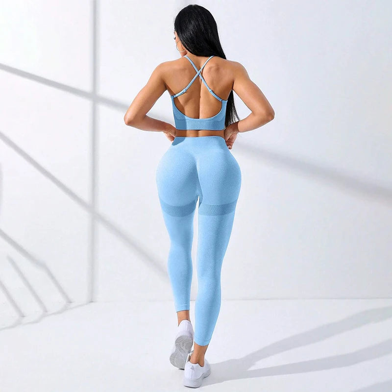 Seamless Breathable Bra Top Leggings Set