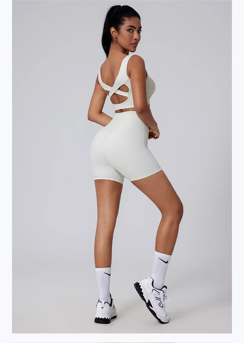 Seamless High Waist Ruching Gym Shorts