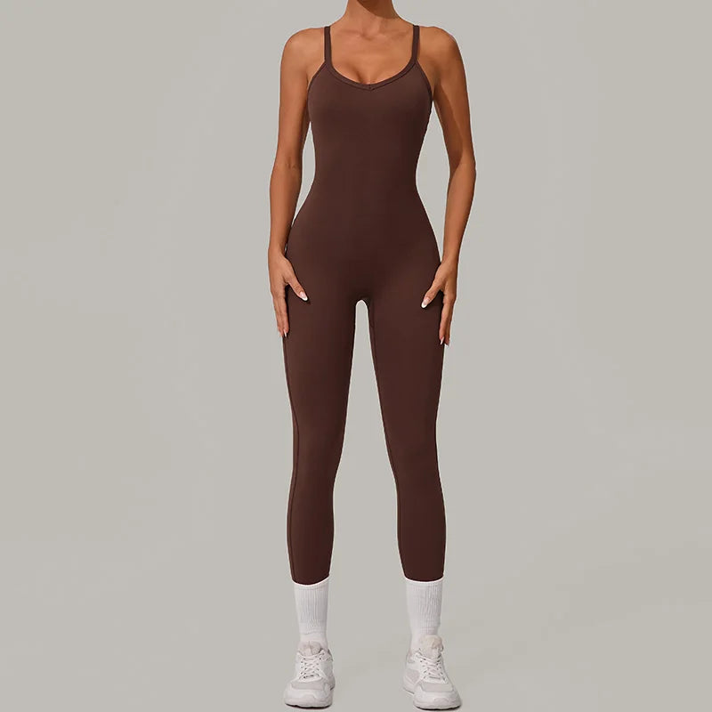 U-Neck Adjustable High-Waisted One Piece Bodysuit