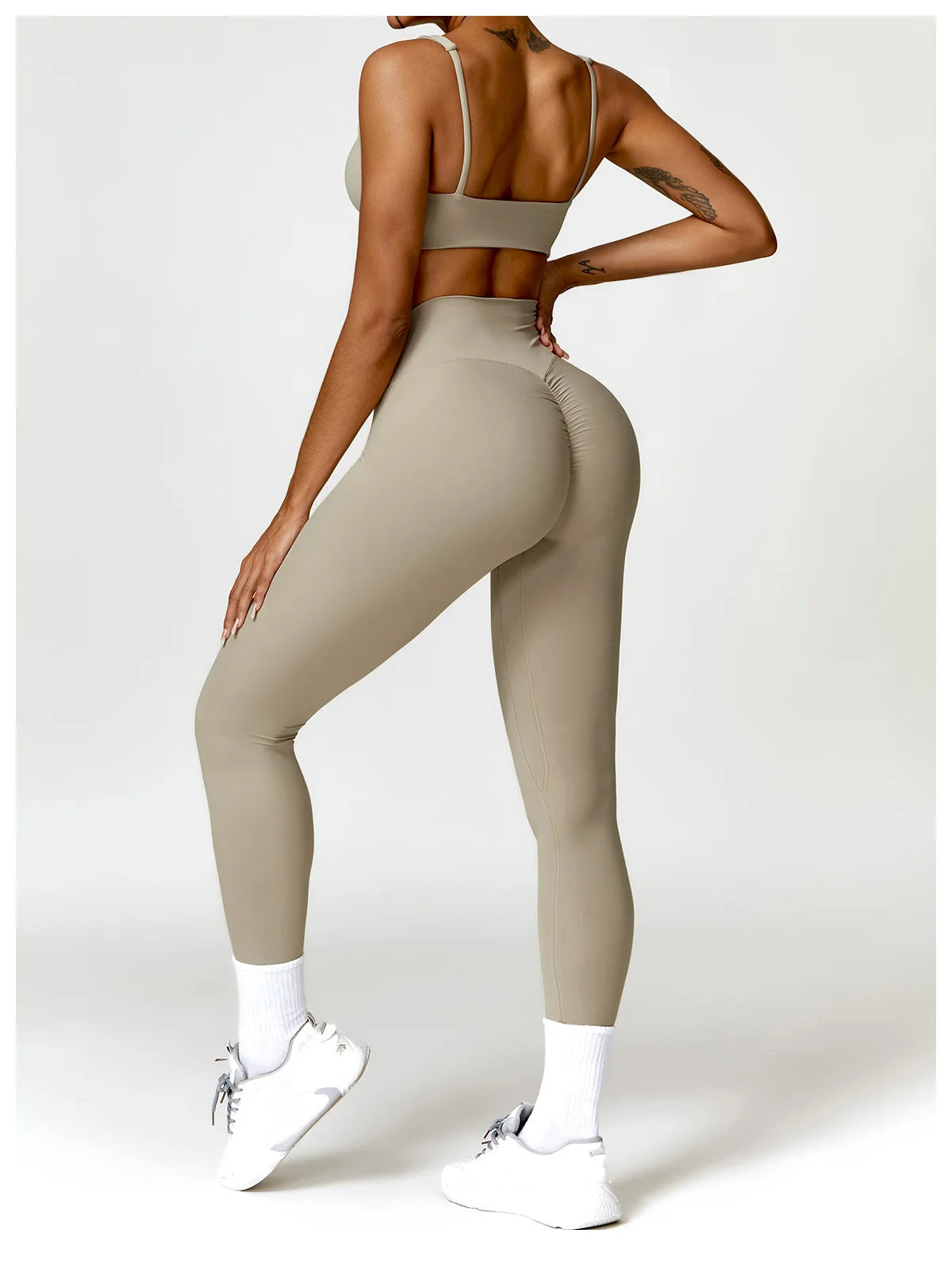 Long Sleeve Crop Top & High-Waist Leggings