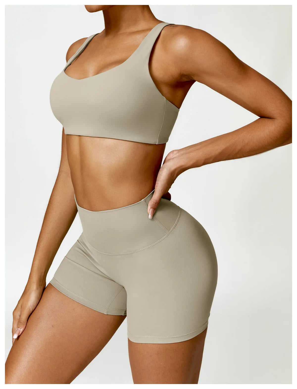 Long Sleeve Crop Top & High-Waist Leggings