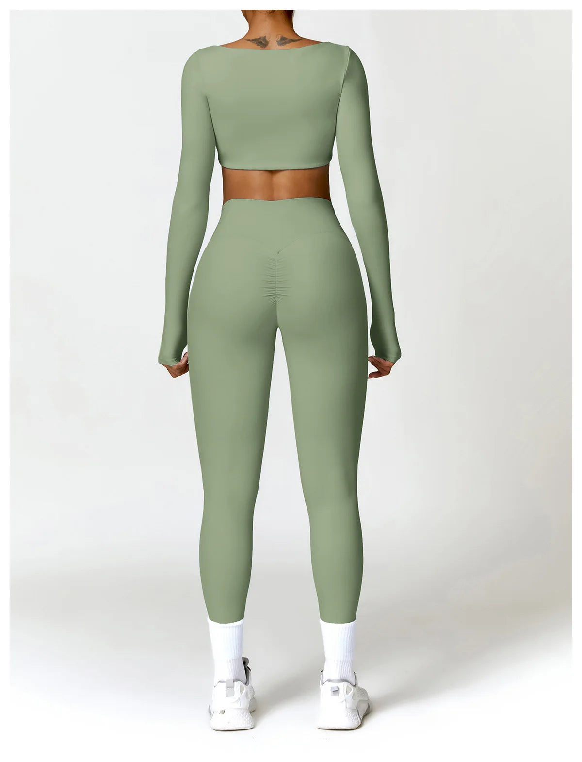Long Sleeve Crop Top & High-Waist Leggings