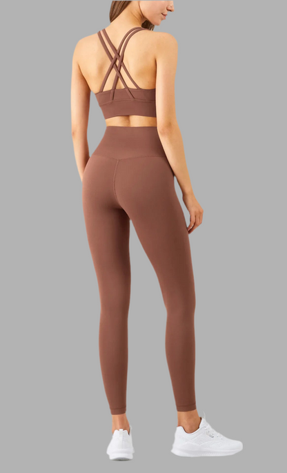 Cross-Back Sports Bra & High-Waist Leggings