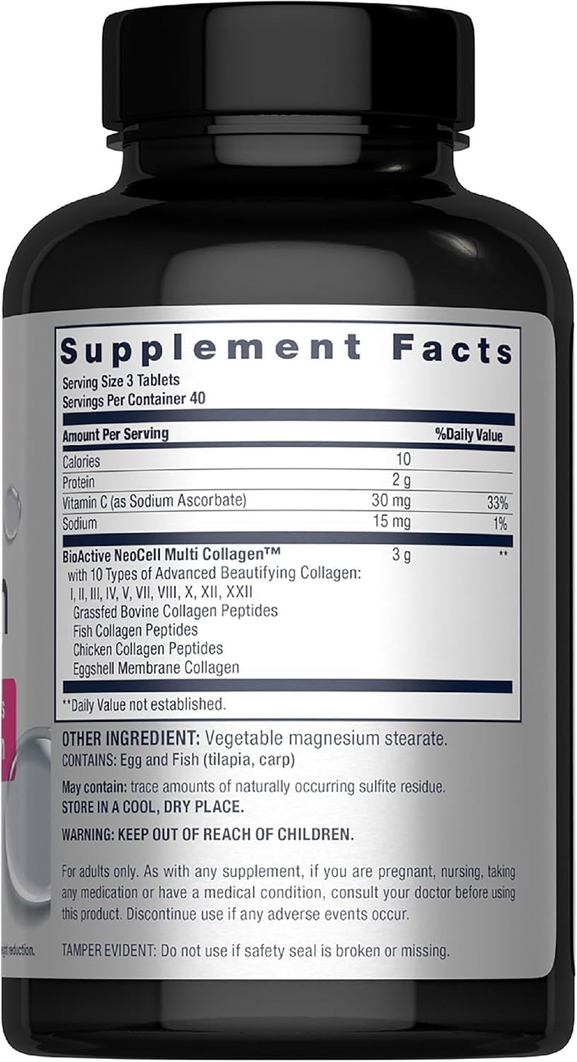 NeoCell Advanced Multi Collagen Peptides 10 Types of Collagen | Skin, Hair and Nails