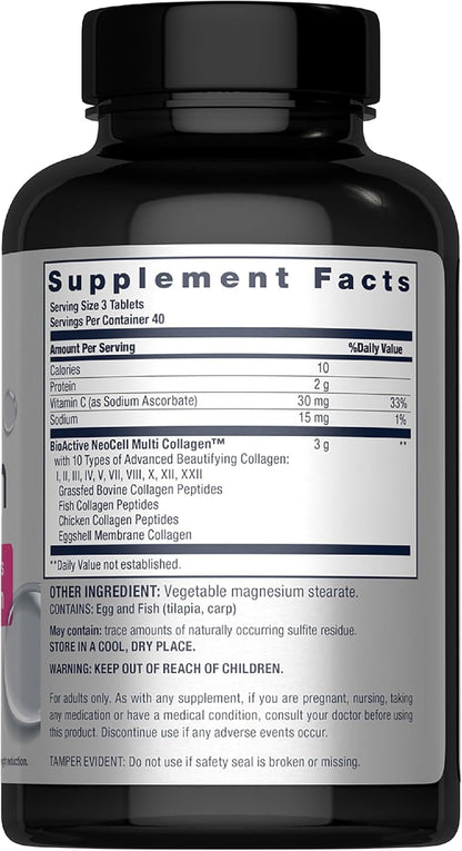 NeoCell Advanced Multi Collagen Peptides 10 Types of Collagen | Skin, Hair and Nails