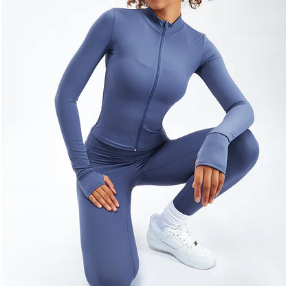 Zipper Long Sleeve Yoga Set