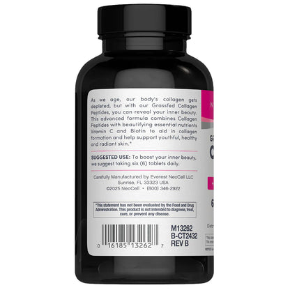 Grassfed Collagen Peptides + C & Biotin, 270 Caplets