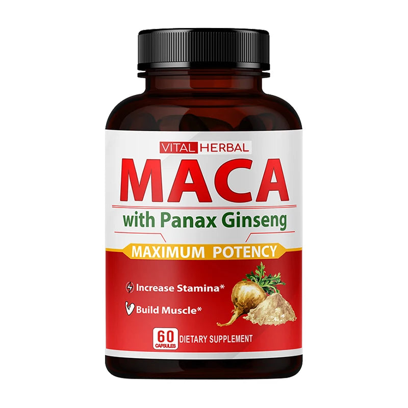 Maca and Ginseng Sports Supplement Capsules