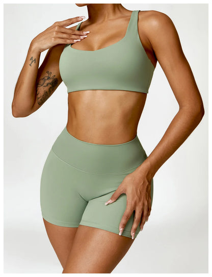 Long Sleeve Crop Top & High-Waist Leggings