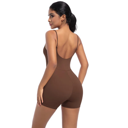 Seamless Jumpsuit Romper Backless Set