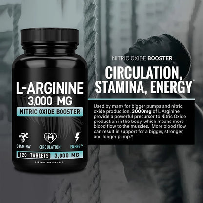 L-Arginine 3000mg Capsules for Muscle Growth and Energy