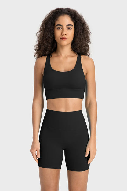 Push-Up Sports Bra High Waist Yoga Shorts Set
