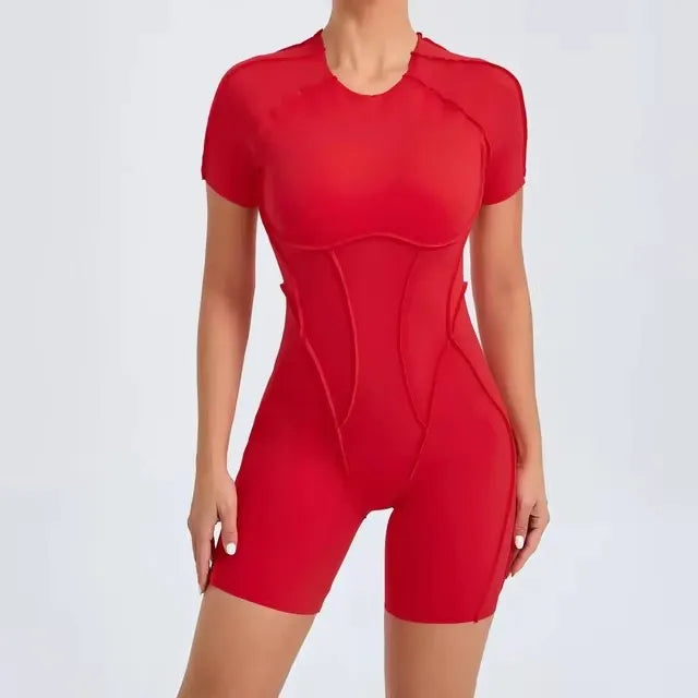 Athletic Wear Padding One-Piece Women Gym Jumpsuit