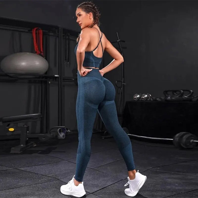 High Waist 2 Pieces Women's Seamless Tracksuit