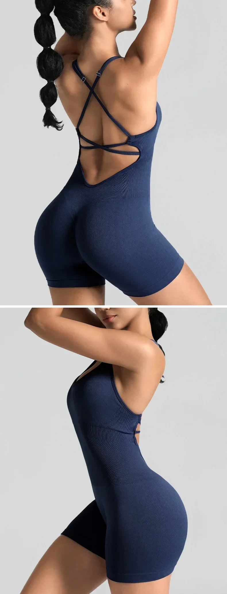 One Piece Cross Adjustable Sexy Fitness Jumpsuit