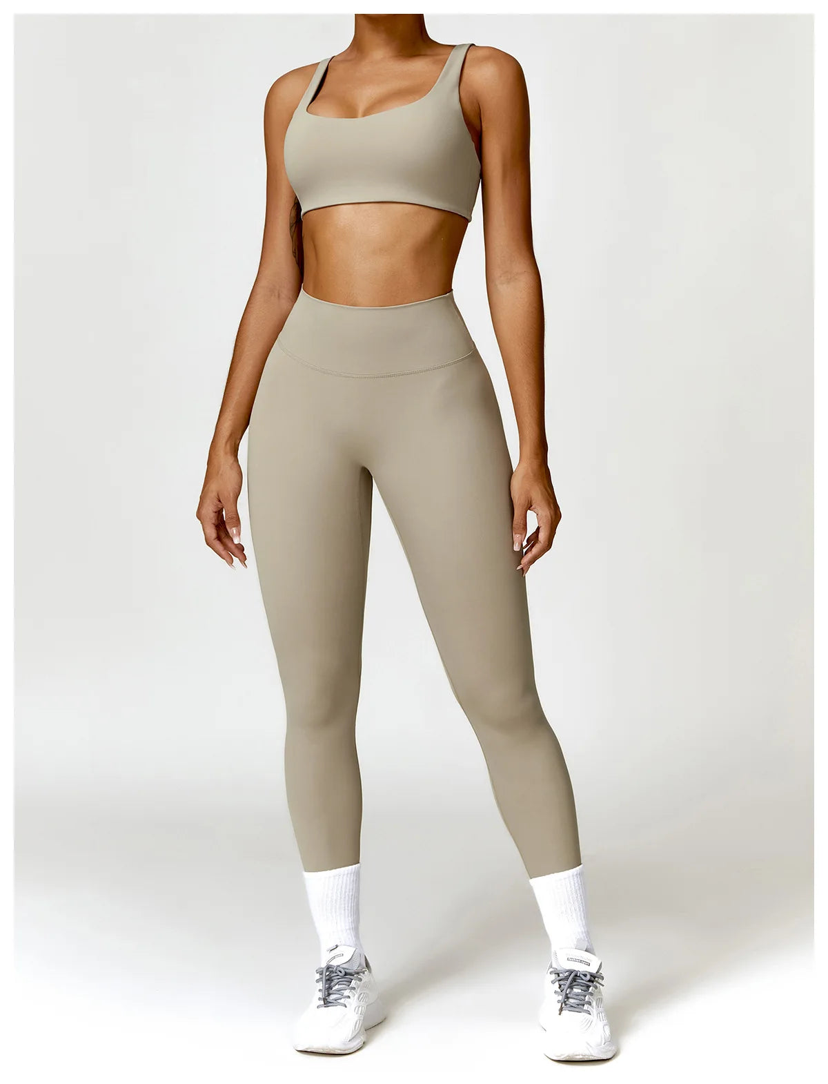 Long Sleeve Crop Top & High-Waist Leggings