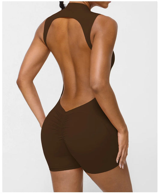 Sexy Back V Jumpsuits Women's Tracksuit Yoga Set