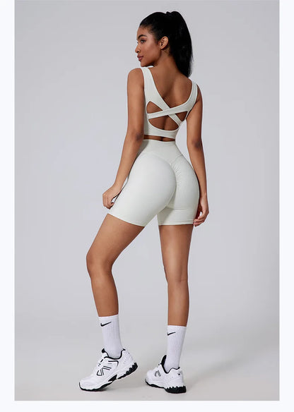 Seamless High Waist Ruching Gym Shorts
