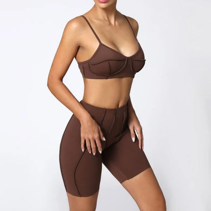 High Waisted Peach Hip Quick Drying Sports Bra Suits
