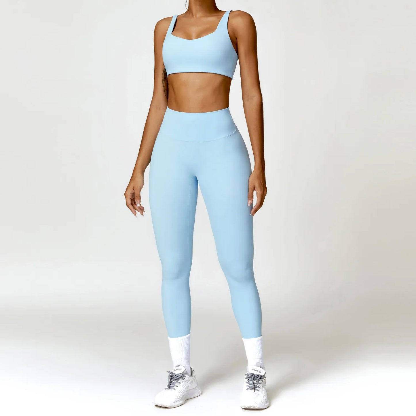 Long Sleeve Crop Top & High-Waist Leggings