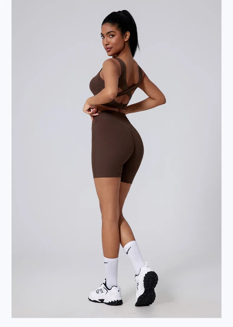 Seamless High Waist Ruching Gym Shorts