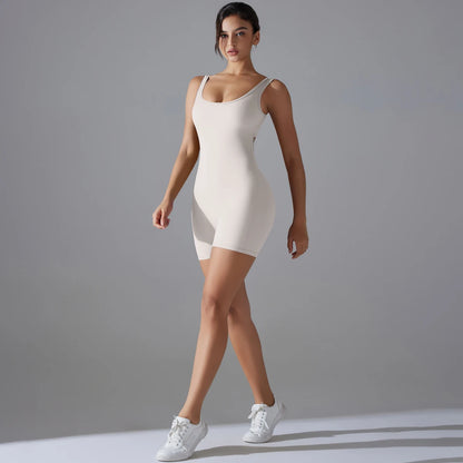 Hip Lift One-piece Backless Workout Jumpsuit Yoga Set