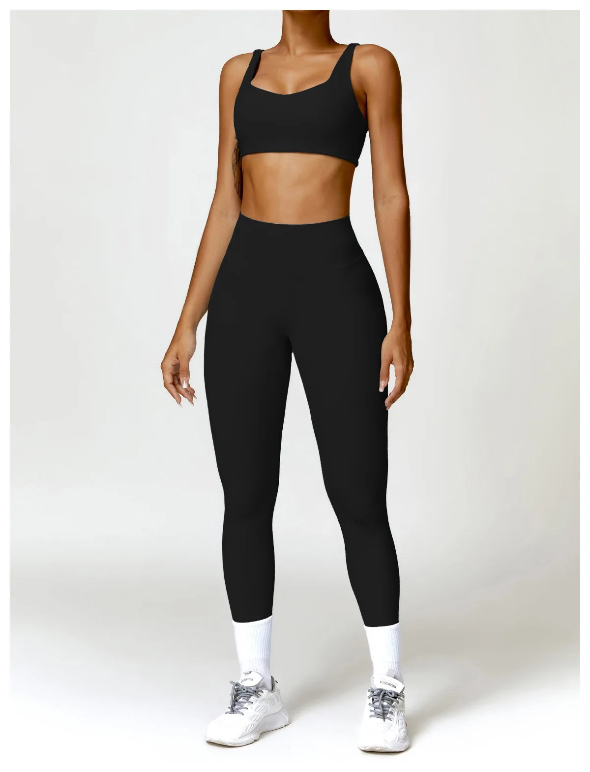 Long Sleeve Crop Top & High-Waist Leggings